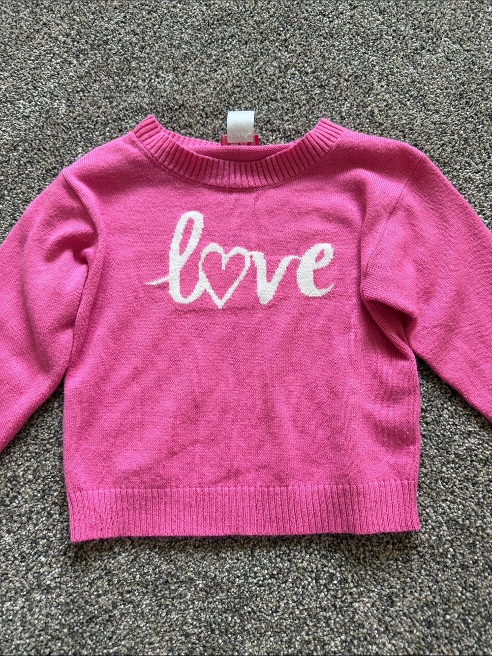 Zunie Pink Sweater with White 'Love' Graphic